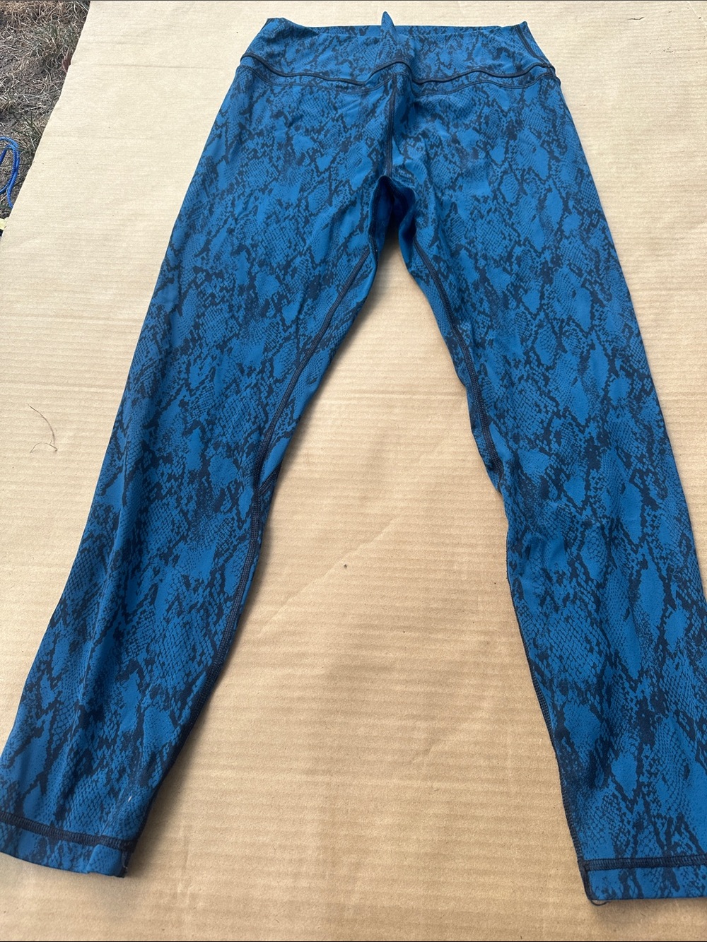 CRZ YOGA Blue Snake-Print Leggings